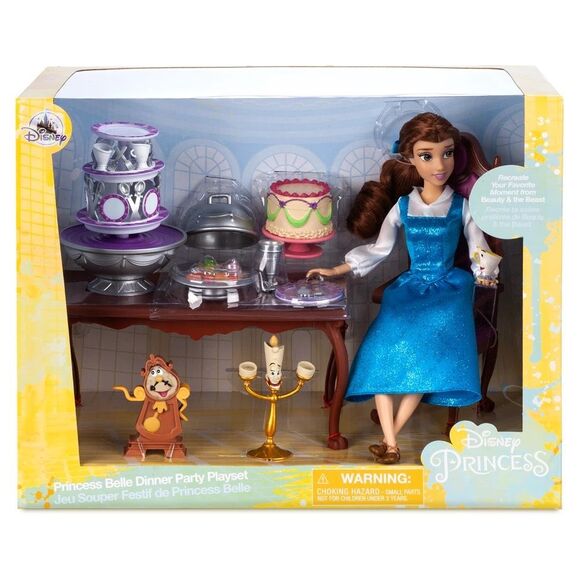 Disney Other - NEW Belle Classic Doll Dinner Party Play Set Beauty & the Beast NIB DISNEY STORE